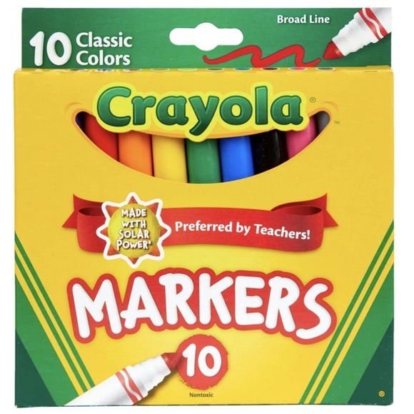 Crayola Other - Crayola Broad Line Markers Classic Colors Teachers Kids School Supplies, 10 Ct